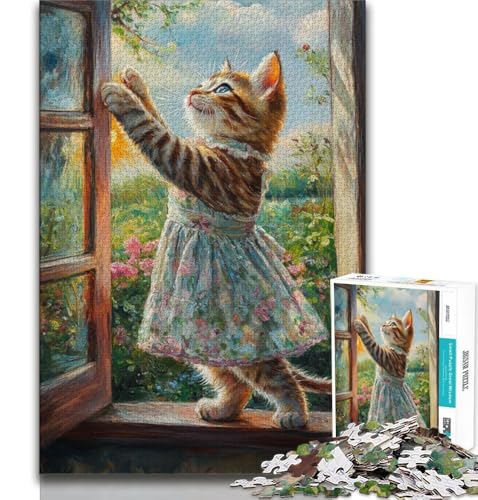 Puzzles für Erwachsene und Jugendliche, Ballettkatze, anspruchsvolles Spiel und Lernspiel für die ganze Familie zum Geburtstag, Weihnachten (75x50cm) von AADSAZA