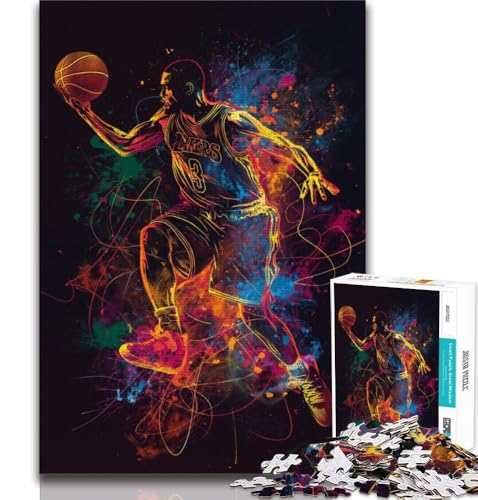 Puzzles für Erwachsene und Jugendliche, Basketball-Puzzle, anspruchsvolles Spiel, ganze Familie (75x50cm) von AADSAZA