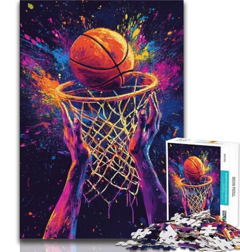 Puzzles für Erwachsene und Jugendliche, Basketballsport, anspruchsvolles Spiel und Lernspiel für die ganze Familie zum Geburtstag, Weihnachten (75x50cm) von AADSAZA
