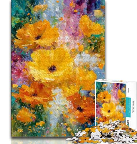 Puzzles für Erwachsene und Jugendliche, Blumen in Einer Vase malen, Lernspiele, Heimdekoration, Lernspiel für Geburtstag, Weihnachten (75x50cm) von AADSAZA