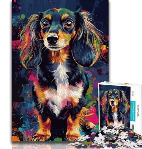 Puzzles für Erwachsene und Jugendliche, Dackelhund, anspruchsvolles Spiel und Lernspiel für die ganze Familie zum Geburtstag, Weihnachten (38x26cm) von AADSAZA