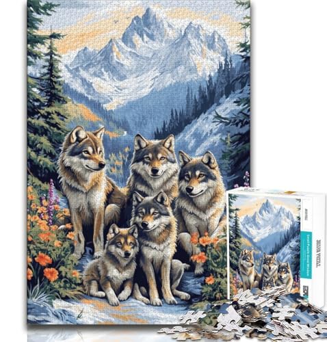 Puzzles für Erwachsene und Jugendliche, Die Wolfsfamilie, anspruchsvolles Spiel und Lernspiel für die ganze Familie zum Geburtstag, Weihnachten (38x26cm) von AADSAZA