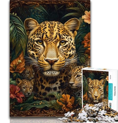 Puzzles für Erwachsene und Jugendliche, Dschungelleopard, anspruchsvolles Spiel und Lernspiel für die ganze Familie zum Geburtstag, Weihnachten (38x26cm) von AADSAZA