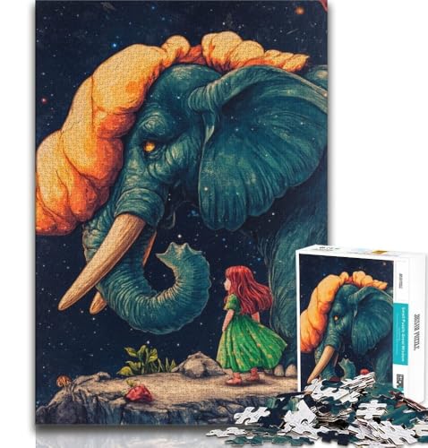 Puzzles für Erwachsene und Jugendliche, Elefantenkunst, anspruchsvolles Spiel und Lernspiel für die ganze Familie zum Geburtstag, Weihnachten (75x50cm) von AADSAZA