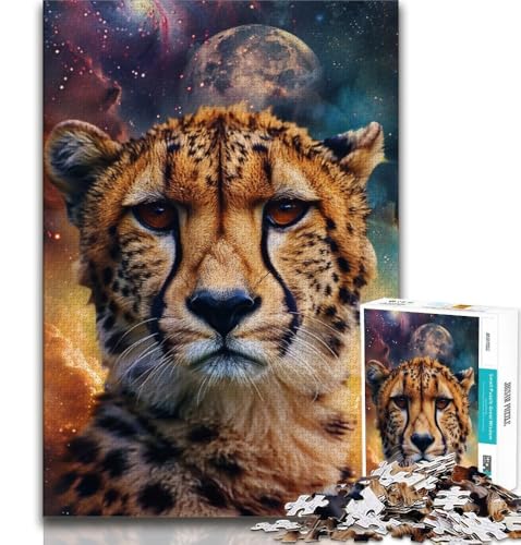 Puzzles für Erwachsene und Jugendliche, Galaxy Cheetah, Lernspiele, Heimdekoration, Lernspiel für Geburtstag, Weihnachten (38x26cm) von AADSAZA
