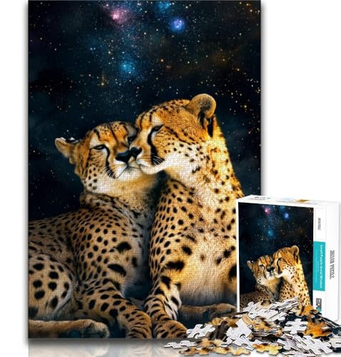 Puzzles für Erwachsene und Jugendliche, Galaxy Cheetah, anspruchsvolles Spiel und Lernspiel für die ganze Familie zum Geburtstag, Weihnachten (75x50cm) von AADSAZA