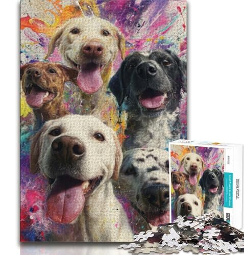 Puzzles für Erwachsene und Jugendliche, Happy Dog, Lernspiele, Heimdekoration, Lernspiel für Geburtstag, Weihnachten (38x26cm) von AADSAZA