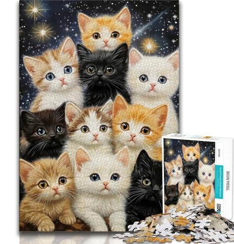 Puzzles für Erwachsene und Jugendliche, Kätzchen, Lernspiele, Heimdekoration, Lernspiel für Geburtstag, Weihnachten (38x26cm) von AADSAZA