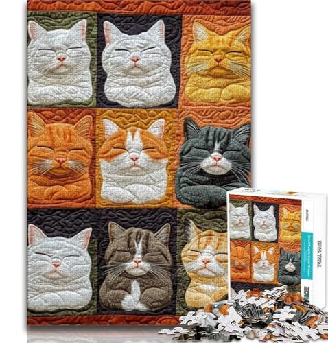 Puzzles für Erwachsene und Jugendliche, Katzencollage, anspruchsvolles Spiel und Lernspiel für die ganze Familie zum Geburtstag, Weihnachten (75x50cm) von AADSAZA