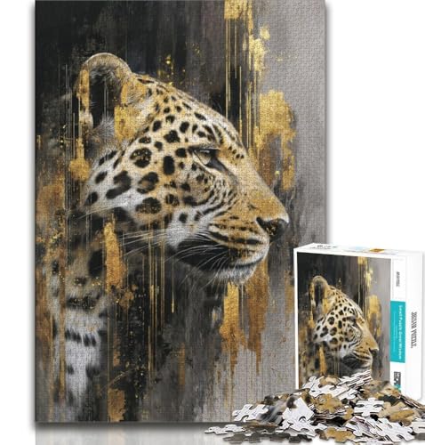 Puzzles für Erwachsene und Jugendliche, Leopardenkunst, anspruchsvolles Spiel und Lernspiel für die ganze Familie zum Geburtstag, Weihnachten (75x50cm) von AADSAZA