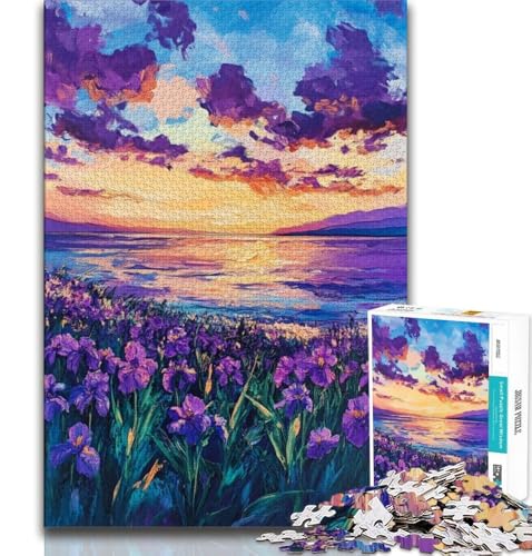 Puzzles für Erwachsene und Jugendliche, Lila Nachthimmel, Lernspiele, Heimdekoration, Lernspiel für Geburtstag, Weihnachten (38x26cm) von AADSAZA