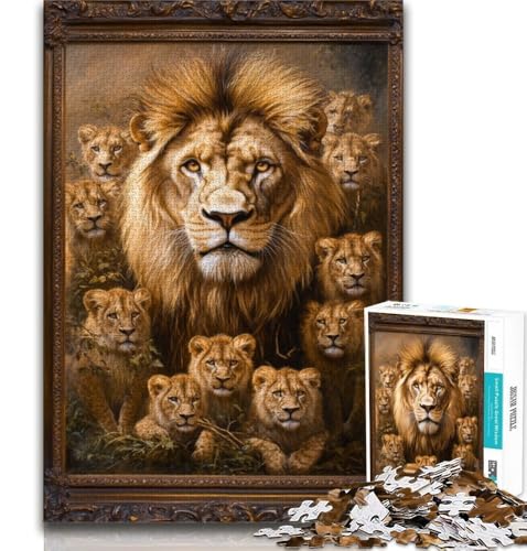 Puzzles für Erwachsene und Jugendliche, Löwenfamilie, anspruchsvolles Spiel und Lernspiel für die ganze Familie zum Geburtstag, Weihnachten (38x26cm) von AADSAZA