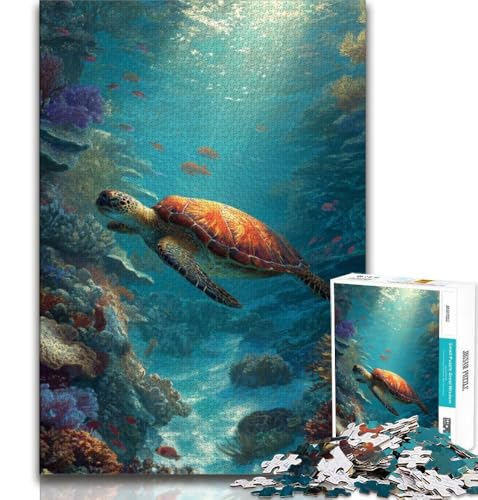 Puzzles für Erwachsene und Jugendliche, Meeresschildkröte, anspruchsvolles Spiel und Lernspiel für die ganze Familie zum Geburtstag, Weihnachten (38x26cm) von AADSAZA