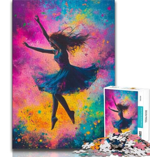 Puzzles für Erwachsene und Jugendliche, Ölgemälde Einer Balletttänzerin, Lernspiele, Heimdekoration, Lernspiel für Geburtstag, Weihnachten (38x26cm) von AADSAZA