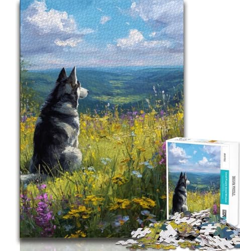 Puzzles für Erwachsene und Jugendliche, Ölgemälde mit Hunden, Lernspiele, Heimdekoration, Lernspiel für Geburtstag, Weihnachten (75x50cm) von AADSAZA