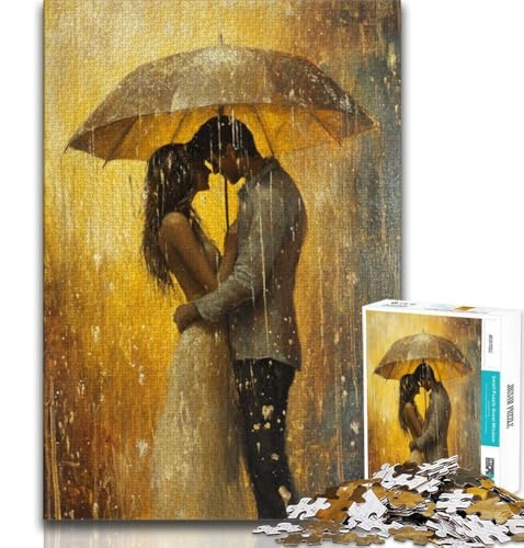 Puzzles für Erwachsene und Jugendliche, Paar unter einem Regenschirm, anspruchsvolles Spiel und Lernspiel für die ganze Familie zum Geburtstag, Weihnachten (75x50cm) von AADSAZA