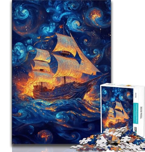 Puzzles für Erwachsene und Jugendliche, Piratenschiff, anspruchsvolles Spiel und Lernspiel für die ganze Familie zum Geburtstag, Weihnachten (38x26cm) von AADSAZA