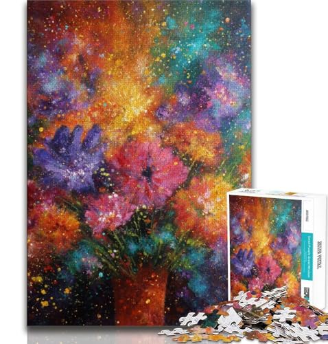 Puzzles für Erwachsene und Jugendliche, Puzzle „Blumen in Einer Vase malen“, pädagogisches Spielzeug zum Stressabbau, ganze Familie (75x50cm) von AADSAZA