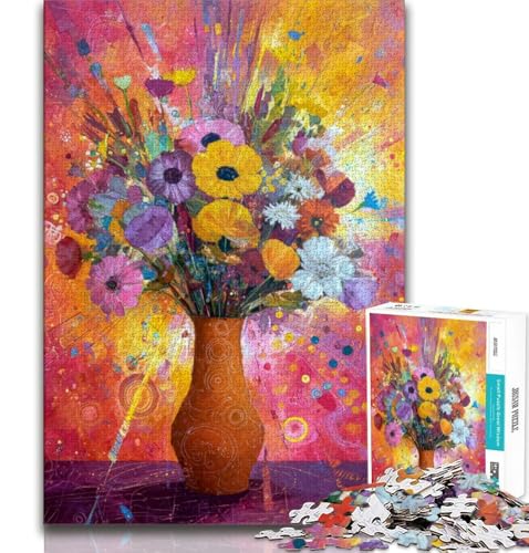 Puzzles für Erwachsene und Jugendliche, Puzzle „Blumen in Einer Vase malen“, pädagogisches Spielzeug zum Stressabbau, ganze Familie (75x50cm) von AADSAZA