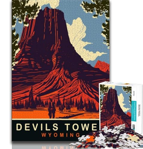 Puzzles für Erwachsene und Jugendliche, Puzzle „Teufelsturm“, anspruchsvolles Spiel, ganze Familie (38x26cm) von AADSAZA