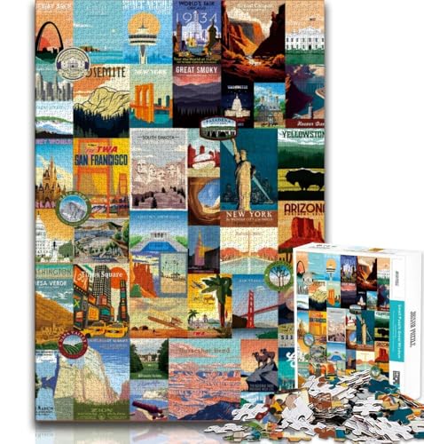 Puzzles für Erwachsene und Jugendliche, Puzzle „Weltreise“, anspruchsvolles Spiel, ganze Familie (38x26cm) von AADSAZA