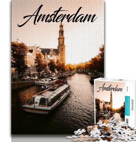 Puzzles für Erwachsene und Jugendliche, Puzzle Amsterdam, anspruchsvolles Spiel, ganze Familie (38x26cm) von AADSAZA
