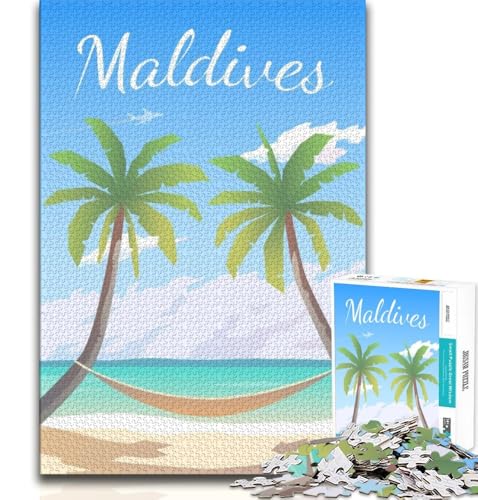 Puzzles für Erwachsene und Jugendliche, Puzzle Malediven, anspruchsvolles Spiel, ganze Familie (38x26cm) von AADSAZA