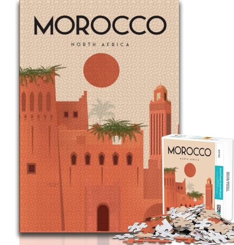Puzzles für Erwachsene und Jugendliche, Puzzle Marokko, anspruchsvolles Spiel, ganze Familie (75x50cm) von AADSAZA