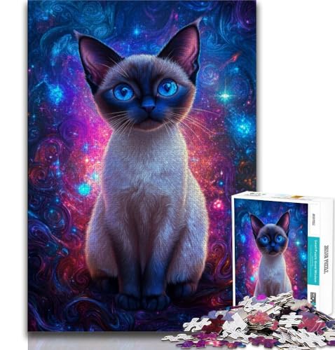 Puzzles für Erwachsene und Jugendliche, Siamkatze, anspruchsvolles Spiel und Lernspiel für die ganze Familie zum Geburtstag, Weihnachten (75x50cm) von AADSAZA