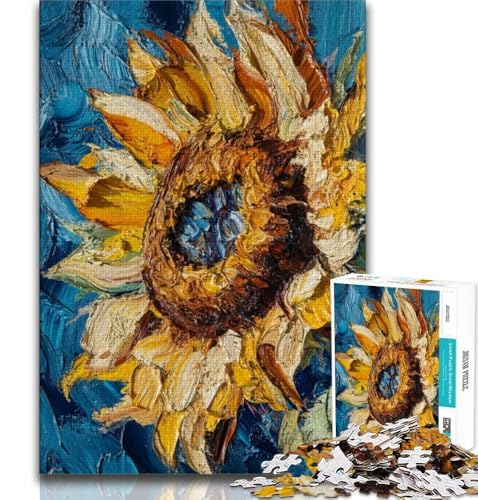 Puzzles für Erwachsene und Jugendliche, Sonnenblumen-Ölgemälde, anspruchsvolles Spiel, ganze Familie (38x26cm) von AADSAZA