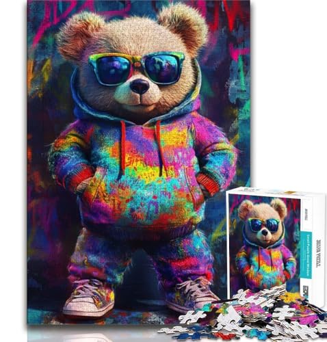 Puzzles für Erwachsene und Jugendliche, Teddybär, anspruchsvolles Spiel und Lernspiel für die ganze Familie zum Geburtstag, Weihnachten (38x26cm) von AADSAZA