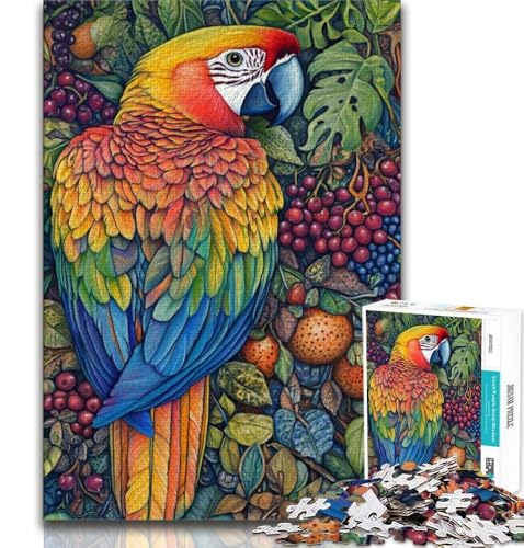 Puzzles für Erwachsene und Jugendliche, Tier-Papagei-Puzzle, pädagogisches Spielzeug zum Stressabbau, ganze Familie (75x50cm) von AADSAZA