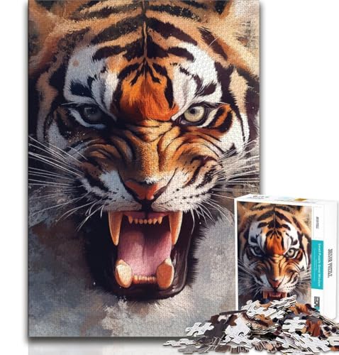 Puzzles für Erwachsene und Jugendliche, Tigerporträt, Lernspiele, Heimdekoration, Lernspiel für Geburtstag, Weihnachten (38x26cm) von AADSAZA