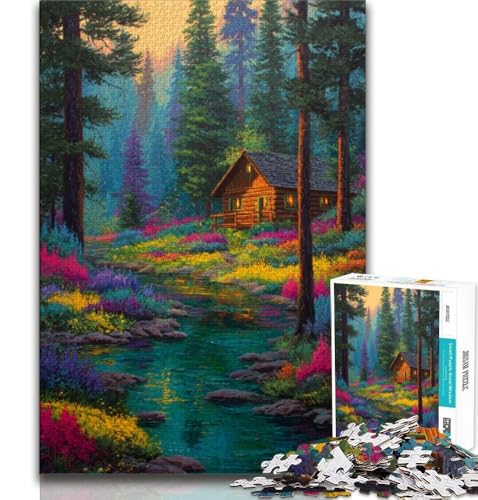 Puzzles für Erwachsene und Jugendliche, Waldhütte, Lernspiele, Heimdekoration, Lernspiel für Geburtstag, Weihnachten (38x26cm) von AADSAZA