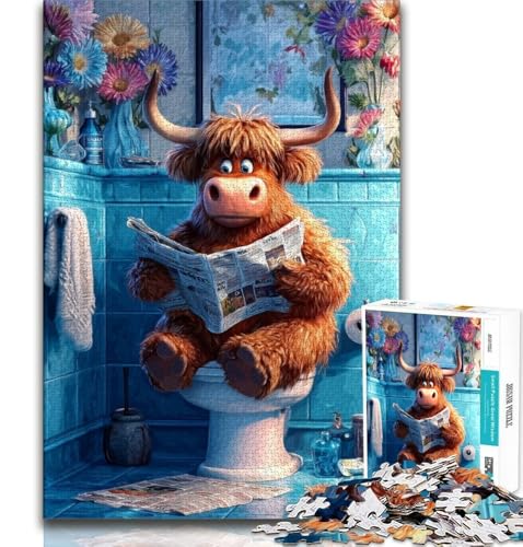 Puzzles für Erwachsene und Jugendliche, Yak in der Toilette, anspruchsvolles Spiel und Lernspiel für die ganze Familie zum Geburtstag, Weihnachten (38x26cm) von AADSAZA