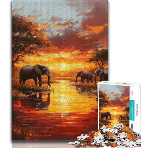 Puzzles für Erwachsene und Jugendliche, afrikanische Tiere, anspruchsvolles Spiel und Lernspiel für die ganze Familie zum Geburtstag, Weihnachten (75x50cm) von AADSAZA