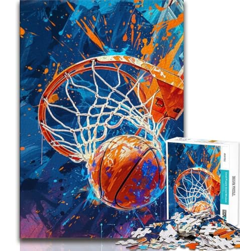 Puzzles für Erwachsene und Jugendliche, bunter Basketball, anspruchsvolles Spiel und Lernspiel für die ganze Familie zum Geburtstag, Weihnachten (38x26cm) von AADSAZA