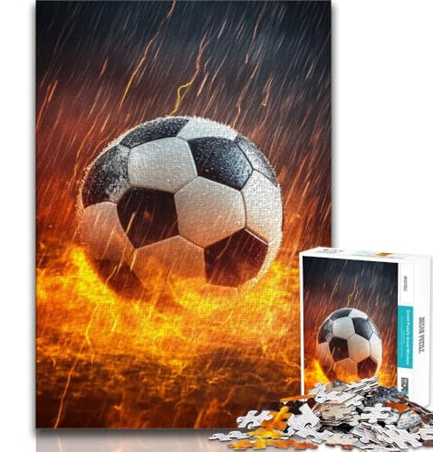 Puzzles für Erwachsene und Teenager, Fußball- und Sportpuzzle, Familienunterhaltungsspielzeug mit passendem Poster und Quizblatt (38x26cm) von AADSAZA