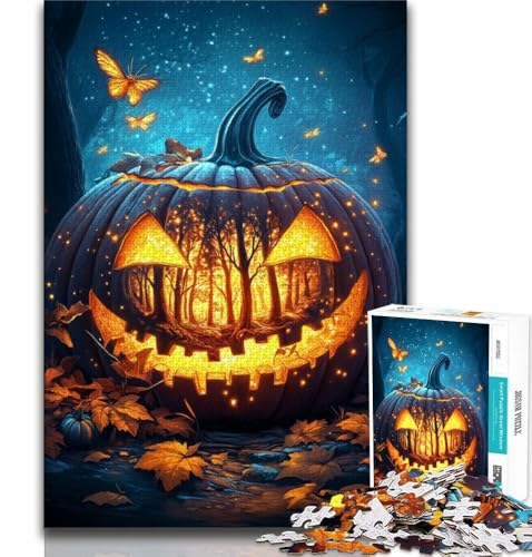 Puzzles für Erwachsene und Teenager, Halloween-Kürbis-Puzzle, anspruchsvolles Spiel, ganze Familie (38x26cm) von AADSAZA