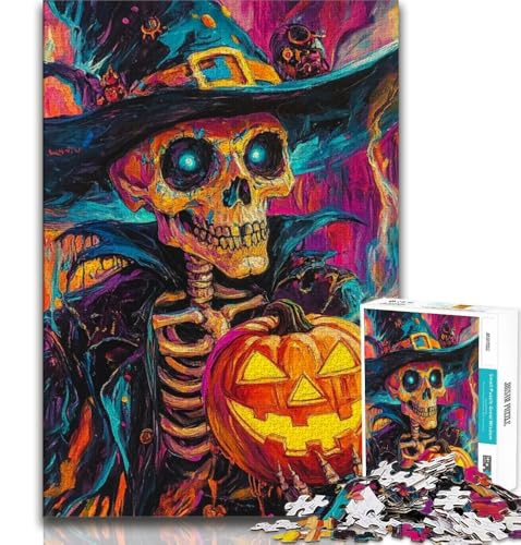 Puzzles für Erwachsene und Teenager, Halloween-Skelett, Spielzeug, Lernspiele, Stressabbau, Stärkung der Liebe zwischen Paaren (38x26cm) von AADSAZA
