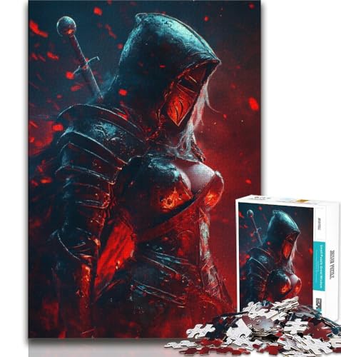 Puzzles für Teenager, 1000 Teile, mittelalterliches Ritter- und Krieger-Malen, Lernspielzeug, Familienspiele, einzigartige Geburtstags- und Geschenkideen (38x26cm) von AADSAZA
