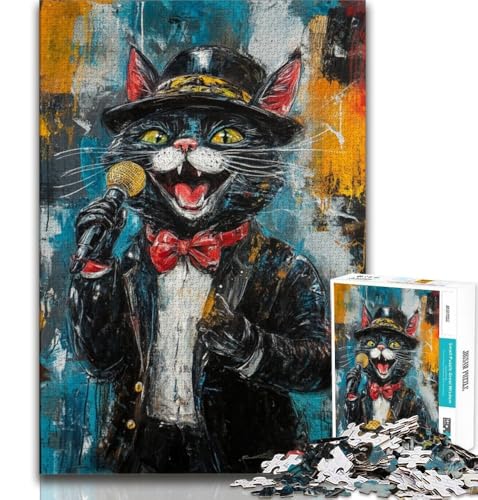 Puzzles für Teenager, 1000 Teile, singende Katze, Lernspielzeug, Familienspiele, einzigartige Geburtstags- und Geschenkideen (38x26cm) von AADSAZA
