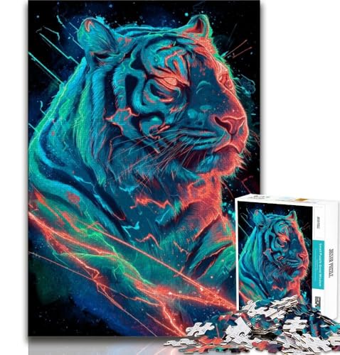 Puzzles für Teenager, geheimnisvoller Tiger, helfen dem Gehirn, süchtig machendes Spielzeug zu trainieren, um Geduld zu fördern, Wanddekoration (75x50cm) von AADSAZA