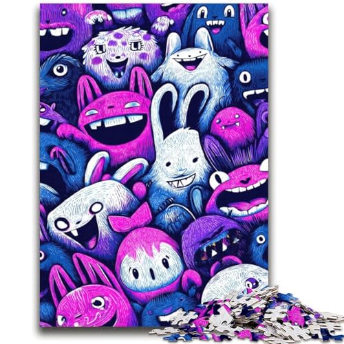 Rabbit Art Puzzle für Erwachsene, 2000 Teile, „Staycation Kill Time“ mit vollständig ineinandergreifenden, zufällig geformten Teilen (70x100cm) von AADSAZA