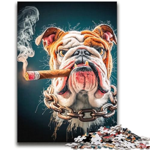 Rauchende Bulldogge, 2000-teiliges Puzzle für Erwachsene, Geschenk, Denkspiel, Wanddekoration, einzigartige Geburtstags (70x100cm) von AADSAZA