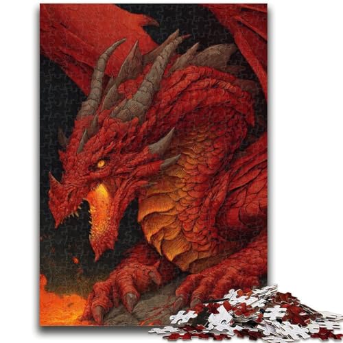 Red Dragon Puzzle für Teenager, 1000 Teile, Zeitvertreib zu Hause mit vollständig ineinandergreifenden, zufällig geformten Teilen (50x75cm) von AADSAZA