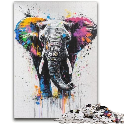 Regenbogen-Elefant-Puzzle, 2000 Teile, für Teenager, Denkspiel, Wanddekoration, einzigartige Geburtstags (70x100cm) von AADSAZA