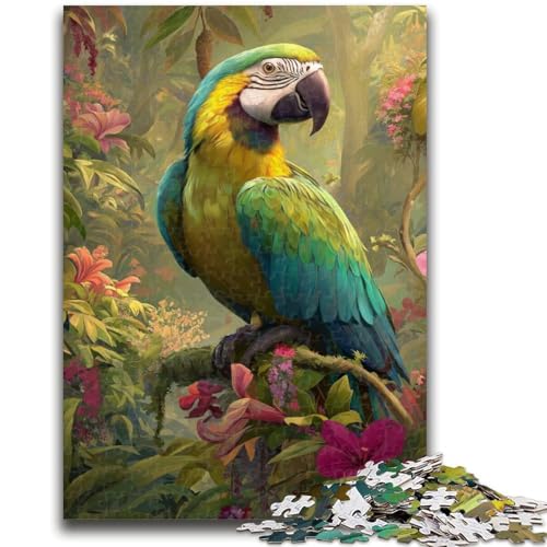 Regenwald-Papagei-Puzzle, 1000 Teile, für Erwachsene und Jugendliche, zum Zeitvertreib zu Hause mit vollständig ineinandergreifenden, zufällig geformten Teilen (50x75cm) von AADSAZA