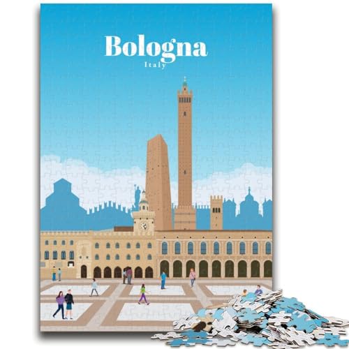 Reise nach Bologna, Puzzle für Erwachsene und Teenager, anspruchsvolles Spiel und Familienspiel, ganze Familie (50x75cm) von AADSAZA