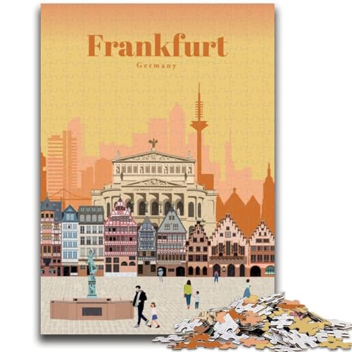 Reise nach Frankfurt, Puzzle mit 1000 Teilen, Geschenk für Teenager, anspruchsvolles Spiel und Familienspiel, Wanddekoration, einzigartige Geburtstags (50x75cm) von AADSAZA